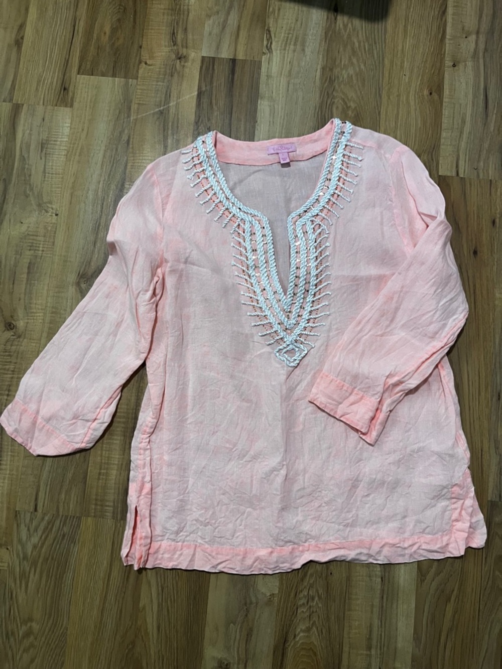 Lilly Pulitzer Pink Embellished V-Neck Top